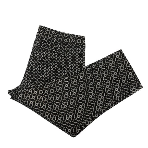 Hilary Radley Capri Pants Womens Size 10 Black White Pattern Pockets - Picture 1 of 5